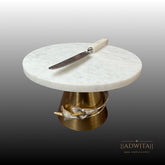Tulip Branch Marble Top Cake Stand